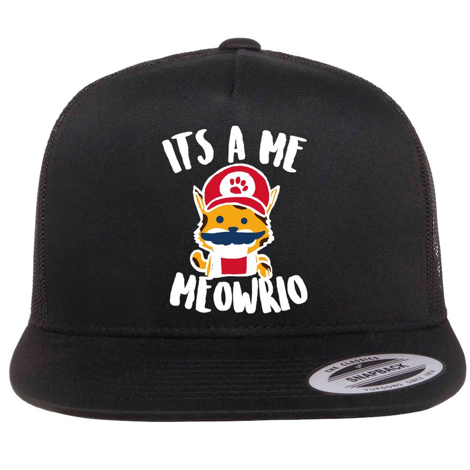 It's A Me Meowrio Flat Bill Trucker Hat
