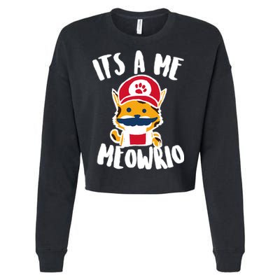 It's A Me Meowrio Cropped Pullover Crew