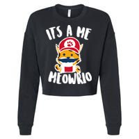 It's A Me Meowrio Cropped Pullover Crew