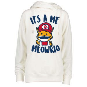 It's A Me Meowrio Womens Funnel Neck Pullover Hood