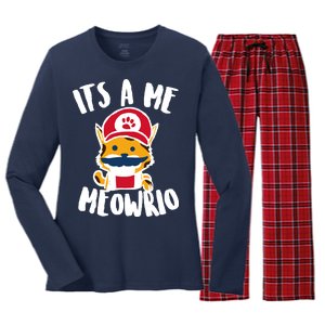 It's A Me Meowrio Women's Long Sleeve Flannel Pajama Set 