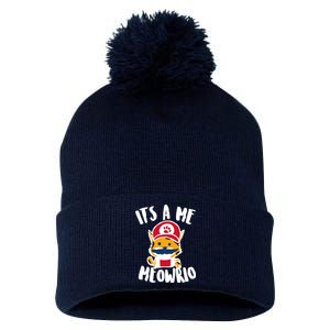 It's A Me Meowrio Pom Pom 12in Knit Beanie