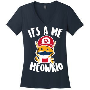 It's A Me Meowrio Women's V-Neck T-Shirt