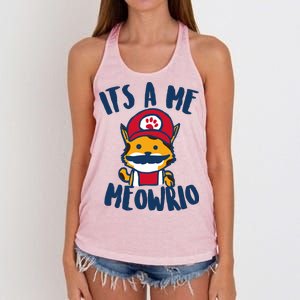 It's A Me Meowrio Women's Knotted Racerback Tank