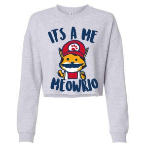 It's A Me Meowrio Cropped Pullover Crew