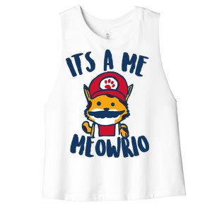 It's A Me Meowrio Women's Racerback Cropped Tank