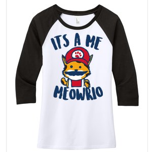 It's A Me Meowrio Women's Tri-Blend 3/4-Sleeve Raglan Shirt