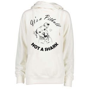 It's A Pitbull Not A Shark Womens Funnel Neck Pullover Hood