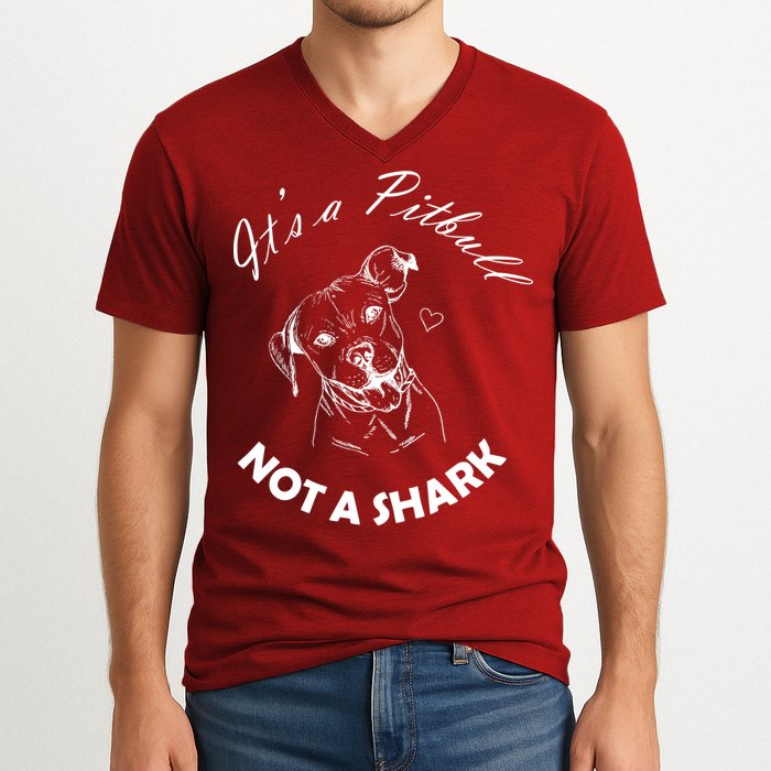 It's A Pitbull Not A Shark V-Neck T-Shirt