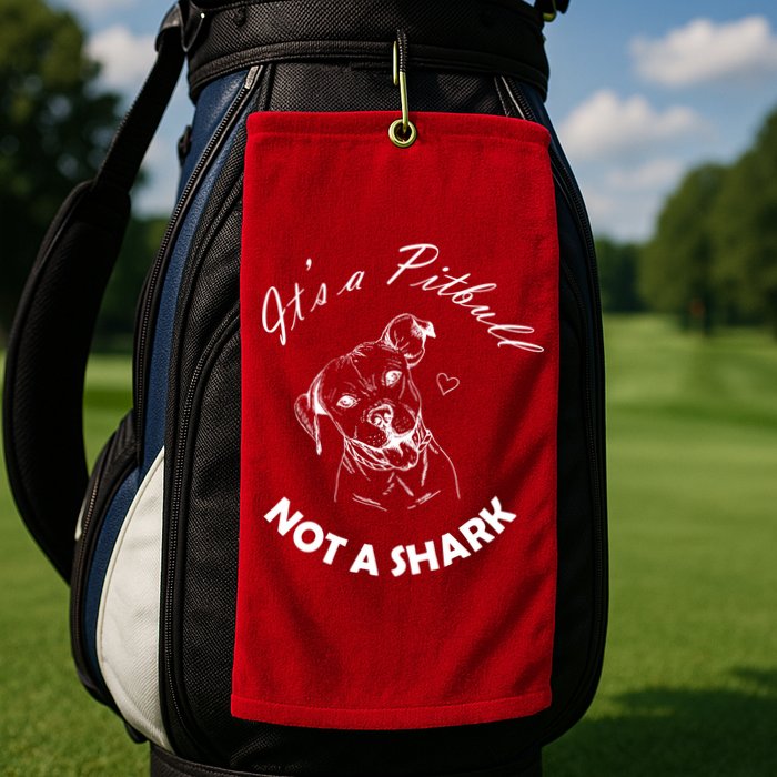 It's A Pitbull Not A Shark Golf Towel