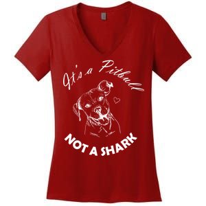 It's A Pitbull Not A Shark Women's V-Neck T-Shirt