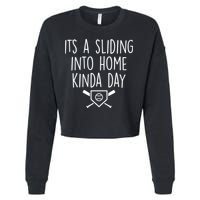 It's A Sliding Home Kinda Thing Cropped Pullover Crew