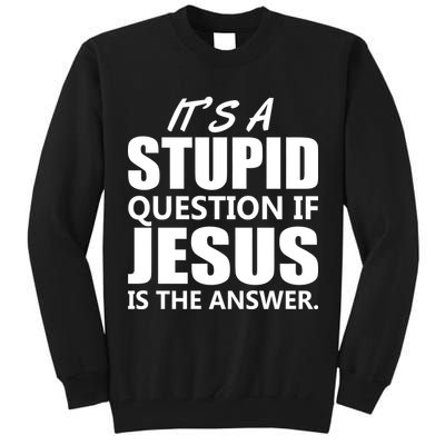 It's A Stupid Question If Jesus Is The Answer Tall Sweatshirt