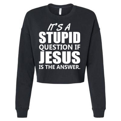 It's A Stupid Question If Jesus Is The Answer Cropped Pullover Crew