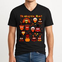 It's a Thanksgiving Hoot Owl Mashup V-Neck T-Shirt