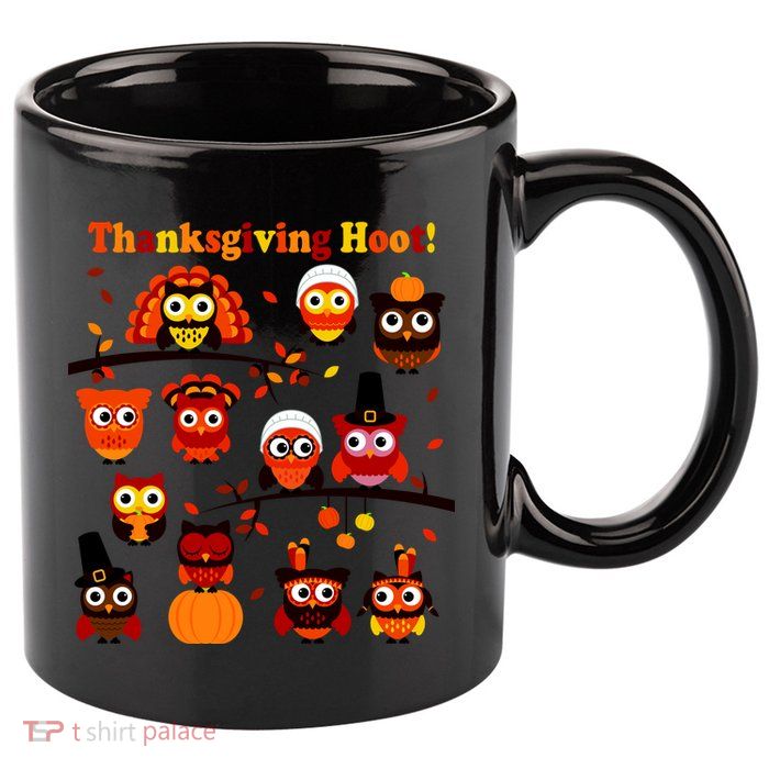 It's a Thanksgiving Hoot Owl Mashup 11oz C Handle Ceramic Mug