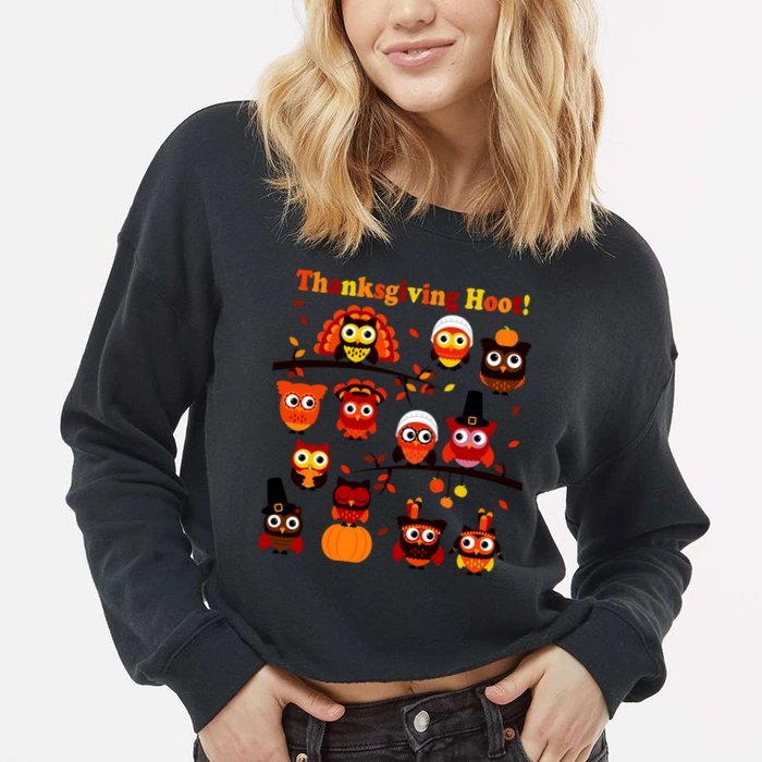 It's a Thanksgiving Hoot Owl Mashup Cropped Pullover Crew