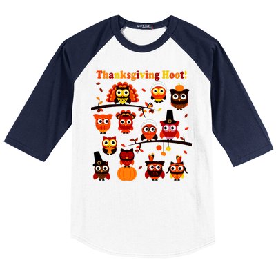 It's a Thanksgiving Hoot Owl Mashup Baseball Sleeve Shirt