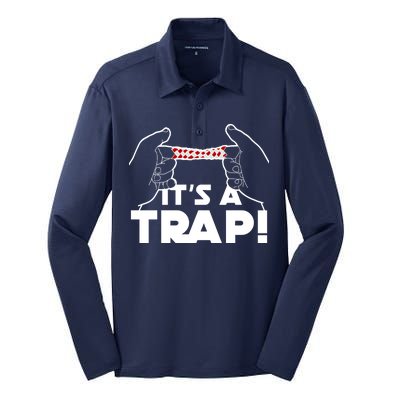 It's A Trap Chinese Finger Trap Silk Touch Performance Long Sleeve Polo