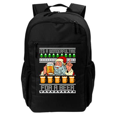 It's A Wonderful Time For A Beer Ugly Christmas Sweater Design Backpack