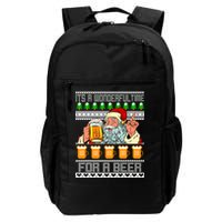 It's A Wonderful Time For A Beer Ugly Christmas Sweater Design Backpack