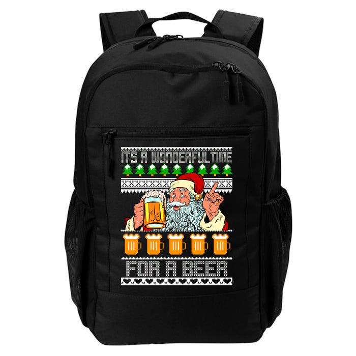 It's A Wonderful Time For A Beer Ugly Christmas Sweater Design Backpack