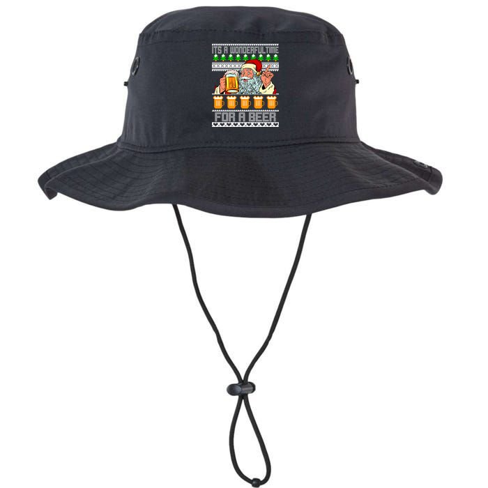 It's A Wonderful Time For A Beer Ugly Christmas Sweater Design Bucket Hat