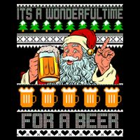 It's A Wonderful Time For A Beer Ugly Christmas Sweater Design Bucket Hat