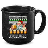 It's A Wonderful Time For A Beer Ugly Christmas Sweater Design 15oz Campfire Ceramic Mug