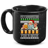 It's A Wonderful Time For A Beer Ugly Christmas Sweater Design 15oz Campfire Ceramic Mug