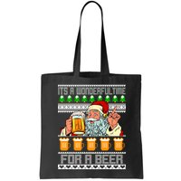 It's A Wonderful Time For A Beer Ugly Christmas Sweater Design Bag