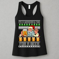 It's A Wonderful Time For A Beer Ugly Christmas Sweater Design Womens Tank Top