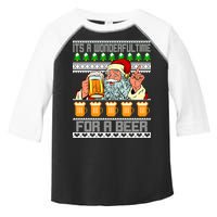 It's A Wonderful Time For A Beer Ugly Christmas Sweater Design Toddler Fine Jersey T-Shirt