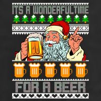 It's A Wonderful Time For A Beer Ugly Christmas Sweater Design Golf Towel