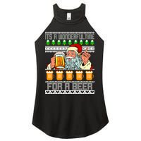 It's A Wonderful Time For A Beer Ugly Christmas Sweater Design Women's Perfect Tri Rocker Tank