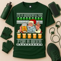 It's A Wonderful Time For A Beer Ugly Christmas Sweater Design Performance Shirt