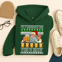 It's A Wonderful Time For A Beer Ugly Christmas Sweater Design Hoodie