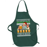 It's A Wonderful Time For A Beer Ugly Christmas Sweater Design Apron
