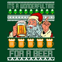 It's A Wonderful Time For A Beer Ugly Christmas Sweater Design Apron