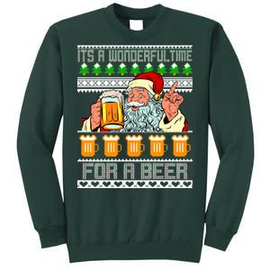 It's A Wonderful Time For A Beer Ugly Christmas Sweater Design Sweatshirt