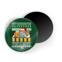 It's A Wonderful Time For A Beer Ugly Christmas Sweater Design Magnet