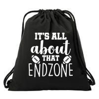 It's All About That End Zone Football Drawstring Bag