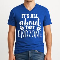 It's All About That End Zone Football V-Neck T-Shirt