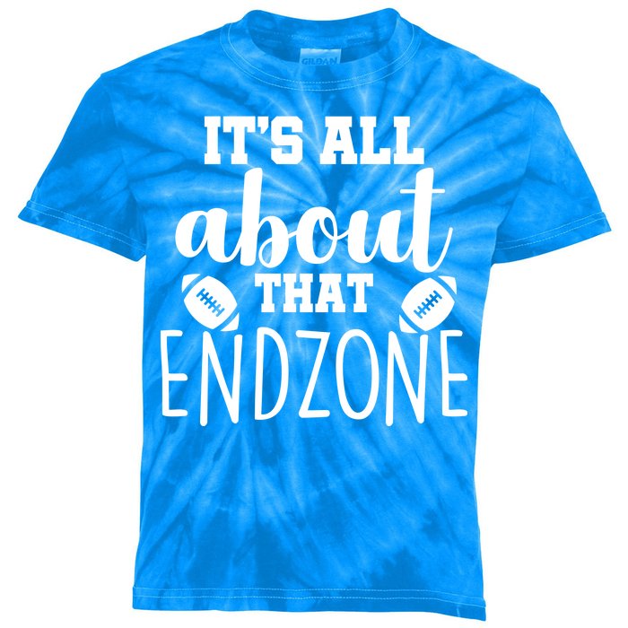 It's All About That End Zone Football Kids Tie-Dye T-Shirt