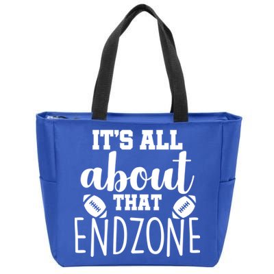 It's All About That End Zone Football Zip Tote Bag