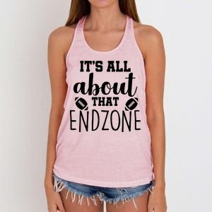 It's All About That End Zone Football Women's Knotted Racerback Tank