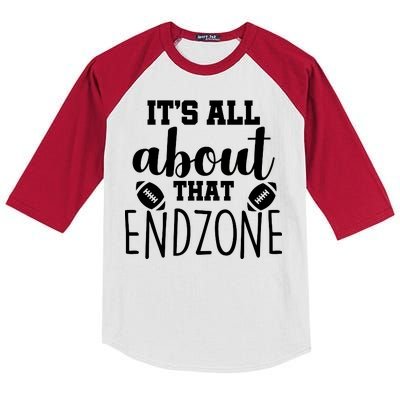 It's All About That End Zone Football Kids Colorblock Raglan Jersey