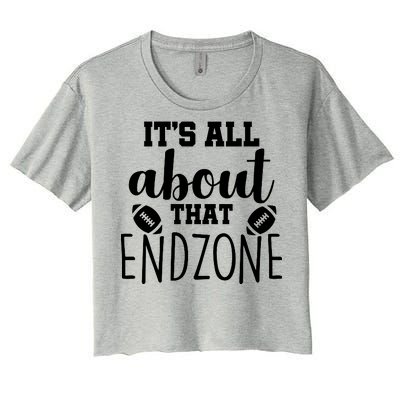 It's All About That End Zone Football Women's Crop Top Tee