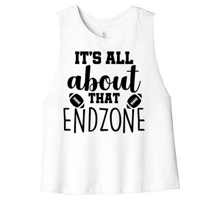 It's All About That End Zone Football Women's Racerback Cropped Tank