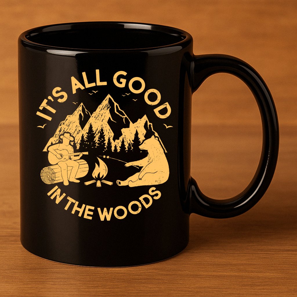 It's All Good In The Woods Wilderness Camping 11oz C Handle Ceramic Mug